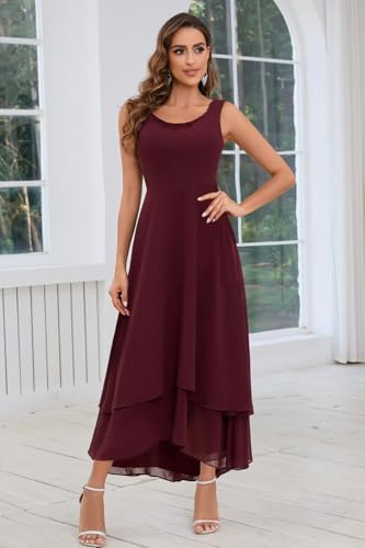 2 Piece Mother of The Bride Dresses Tea Length Chiffon Formal Dress with Jacket3