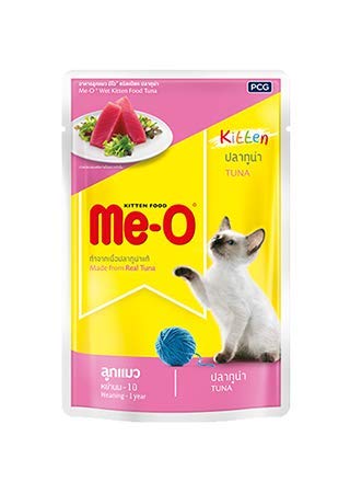 Fins Fur and Feathers Me-O Kitten and Cat Wet Food (Pack of 12) (Kitten Tuna)
