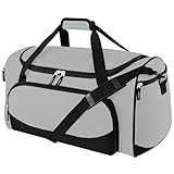 Uarition Heavy Duty Duffle Bag for Men, 55L Large Durable Gym Duffel Bag for Workout, Sports, Travel Gear - Gray