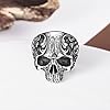 Dochais Men's Ring Silver,Stainless Steel Rings,Gothic Skull Ring for Men,Vintage Gothic Biker Ring (Silver, P½) #1