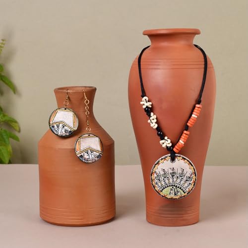 Image of AAKRITI ART CREATIONS Handcrafted Women's Jewelry Set - Elegant Ethnic Necklace and Earrings, Statement Fashion Accessories for Parties & Festivals