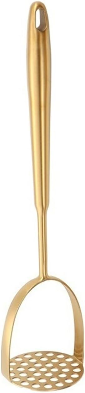 Stainless Steel Potato Masher And Ricer,Manual,Press And Mash Household Kitchaen Gadget For Mashed Potatoes(Gold L)