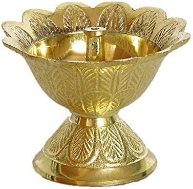 RG Enterprises Brass Devdas Diya - Dia - 2.25 inches Height - 1.75 inches
