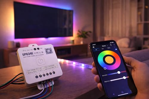 Image of Jackal RGBW LED Strip Controller SP634E, Smart App Control RGB /RGBW LED DC 5-24V for Strip Lights, Music Sync & Color Changing Light