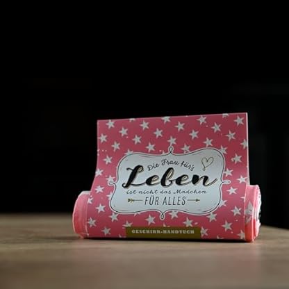 HappyLife Geschirrhandtuch, Verschiedene Sprüche, 100% Baumwolle (Frau fürs Leben)