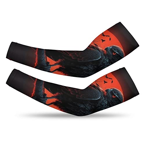 Manchons rafraîchissants tatouage Viking corbeau 3D pour le cyclisme masculin