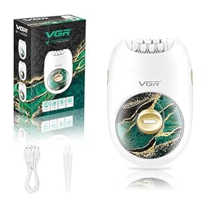 VGR 706 Epilierer für Damen, Tragbares Kabelloses Elektrischer Haarentferner für Beine, Achseln, Rücken, Ganzkörper, Haarentfernung mit 18-Pinzetten-System, 2 Geschwindigkeiten, Leises Design, Grün