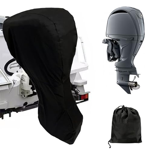 Coprimotore Fuoribordo, Copri Motore Fuoribordo Impermeabile Tessuto Oxford 420D Maschera Protettiva per Motore Fuoribordo per Motore Fino a 144cm di Circonferenza 180cm, 30-60PS