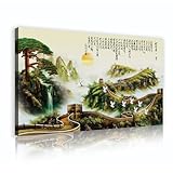 大きな中国の万里の長城風景アートキャンバスプリントクレーンパインツリーオリエンタルカリグラフィーウォールアートポスターリビングルームホテルの壁の装飾20x35cmインナーフレーム