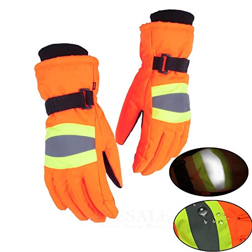 Guantes de trabajo resistentes al desgaste. Invierno guantes de trabajo térmica con reflexivo de Gaza antideslizante de anti-viento guantes calientes for deportes al aire libre Manos Protección Seguri