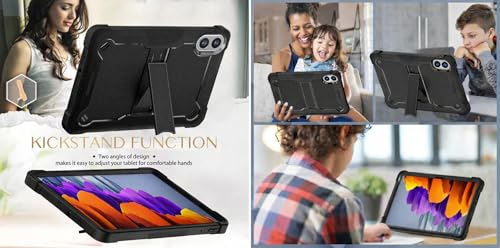 Image of WHITBULL Rugged Shockproof Heavy Duty Back Case Cover Compatible with Honor Pad X8a / X8b 11 inch, Black