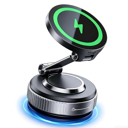 Jkoailiwi for Magsafe Car Mount Charger, 15W Fast Wireless Charging Magnetic Phone Holder for Your Car, Ultra Suction Phone Mount Car Accessories for Truck Jeep for iPhone 17 Pro Max 16 15 14 13 12