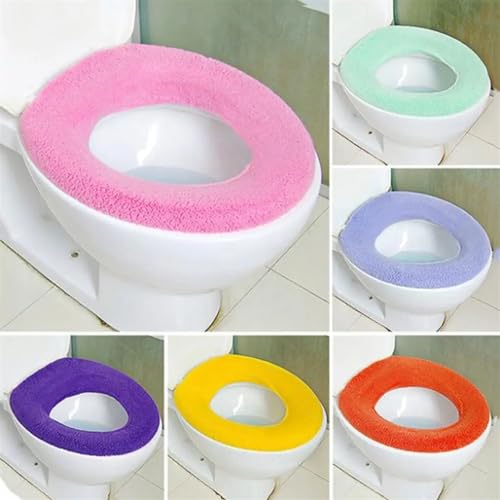 Funda cálida para asiento de inodoro y alfombrilla textil lavable en forma de O 2