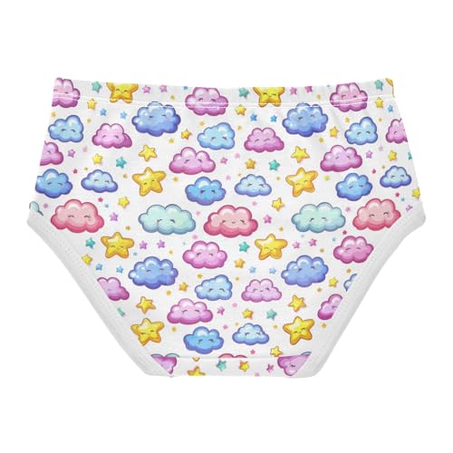 ZZKKO Cute Cloud Star Girls Underwear Toddler Panties for Girls Comfort Brief Size 2-8T2