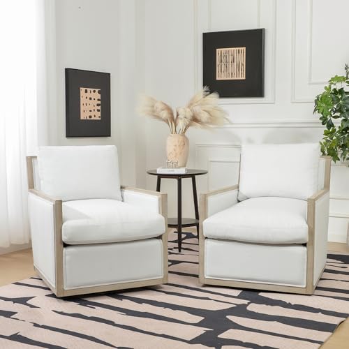 Sillón giratorio plegable tela rendimiento beige miniatura 1