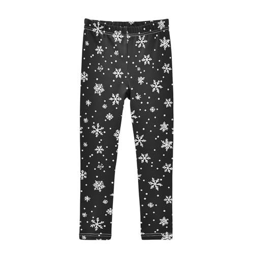 Winter Snowflake Polka Dot Girls Casual Leggings for Kids Printed Long Pant Bottoms Stretch and Soft