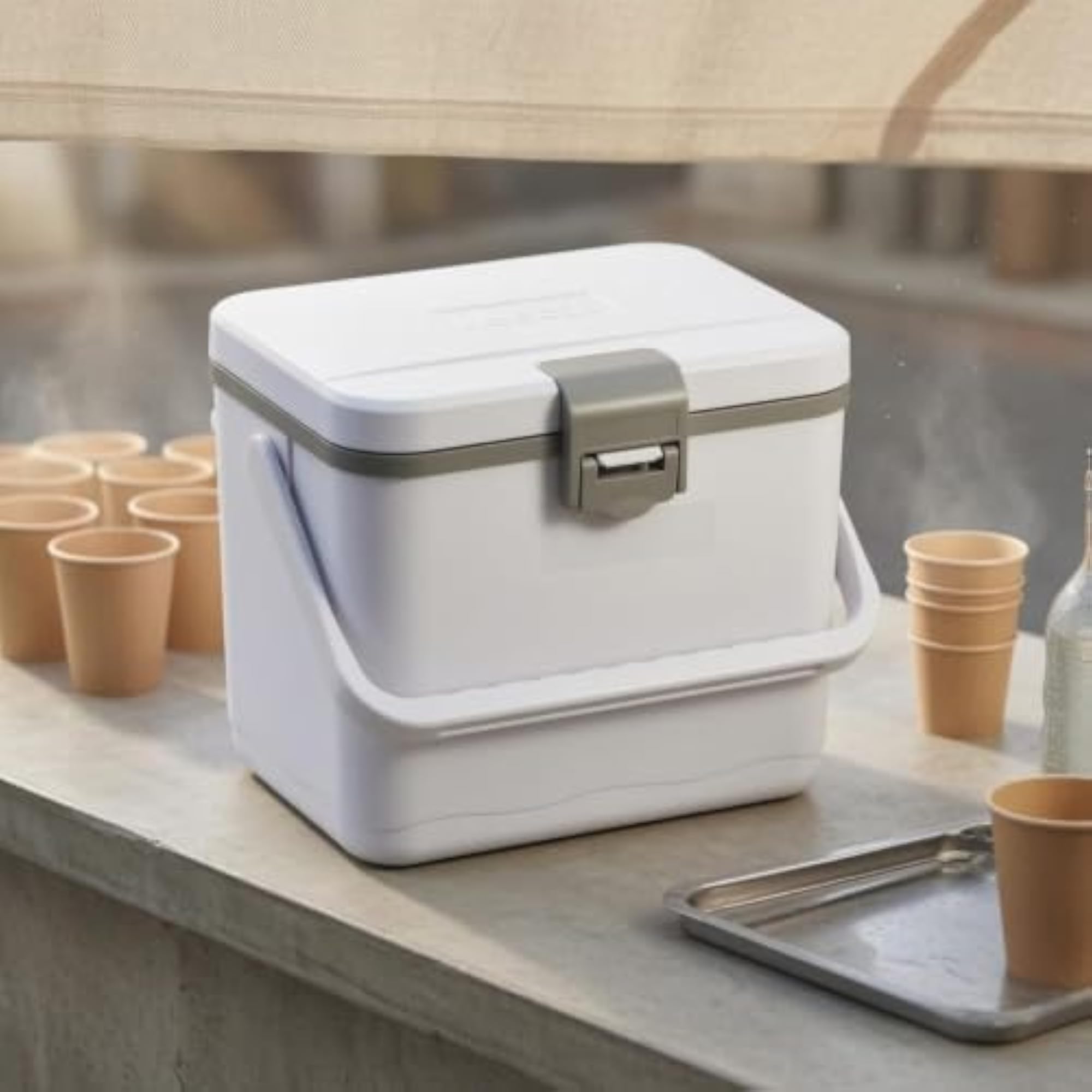 Carry Handle Insulated Cooler Box with Glossy Finish