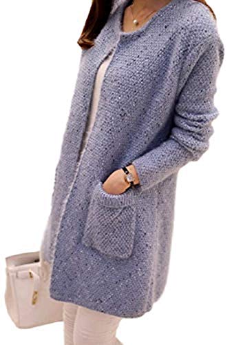 [1/2style] [ニブンノイチスタイル] カーディガン コーディガン春 秋 冬 ロング ニット トッパー レディース (水色)