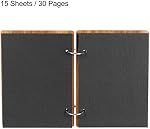 PATIKIL Album de scrapbooks en bois, 1Pcs 6 x 4 album de photos de scrapbook de pouce, livre d'or DIY Livre mémoire avec 15 Pages noires, pour cadeau d'anniversaire de Noël, Wooden