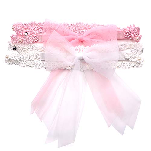 Zapire Lace Headbands for Baby Girl Beautiful Kid Hair Accessories - Soft Elastic Flower Bows Hair Bands