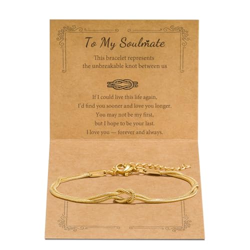 Image of Matching Bracelets for Couples Love Knot Bracelet Pinky Promise Soulmate Relationship Friendship Bracelets Forever Infinity Jewelry Gifts for Women Her Him