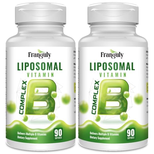 Liposomal B Complex for High Absorption Methylated B12,L-Methyfolate(5-MTHF ),Full Active B Vitamins with Choline Inositol-Energy, Metabolism,Brain & Heart Support，Vegan, Non-GMO,3 Month Supply