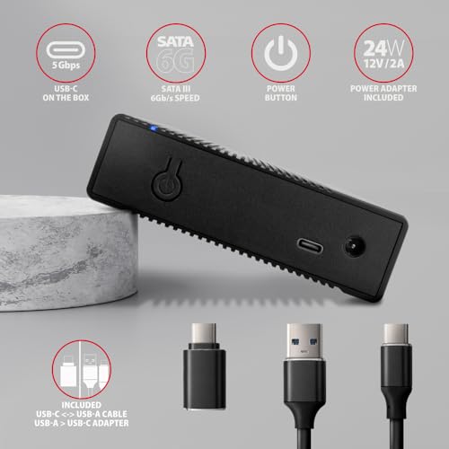Carcasa externa AXAGON EE35-GTR USB-C 3.2 Gen 1 SATA 6G 3.5" negro miniatura 5