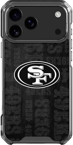 Skinit Clear Phone Case Compatible with iPhone 17 Pro Max - Officially Licensed NFL San Franciso 49ers Black & White Design