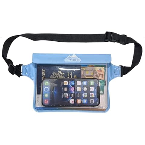 DRLOKPAK Waterproof Waist Bag Waterproof Waist Pouch With Secret Holder Keep Your Phone kindle Wallet Watch Passport Dry Perfect For Surf Canoe Swim Snorkel Dive Beach Pool(Blue) Cover