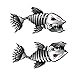 NIDONE Stickers Poisson Squelette Stickers os de Poisson crâne Stickers Bateau de pêche Stickers boîte de pêche Stickers décoratifs 15 * 12cm