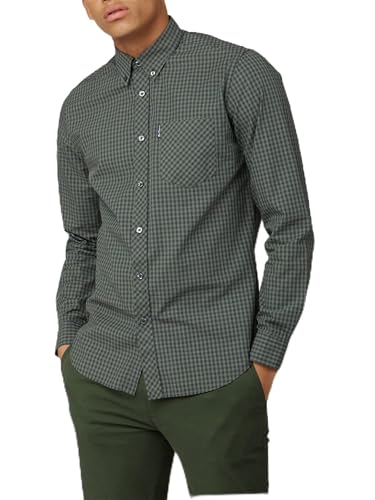 Ben Sherman Herren Ls Signature Gingham Hemd, Loden, S