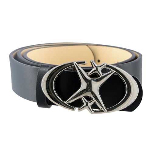Shengxi Cinturón con Hebilla de Estrella y Luna, Cinturones Hombre Cinturón de Hebilla Vintage Cinturon Hombre Cuero Cinturón Mujeres para Hombres y Mujeres Jeans Pantalones (122cm)