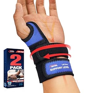 FEATOL 2 Pack Wrist Wraps for Pain, Hand Wraps for Carpal Tunnel, TFCC, Tendonitis, Sprained, Work, Sports, Extra Compression Wrist Support for Women Men, Left & Right Hand, Small