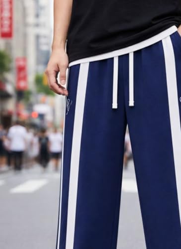 Image of Mack Jonney Men's Striped Track Pants | Side Stripe Design | Regular Fit | Casual & Athleisure Wear |Pack of 1-MMJ-53