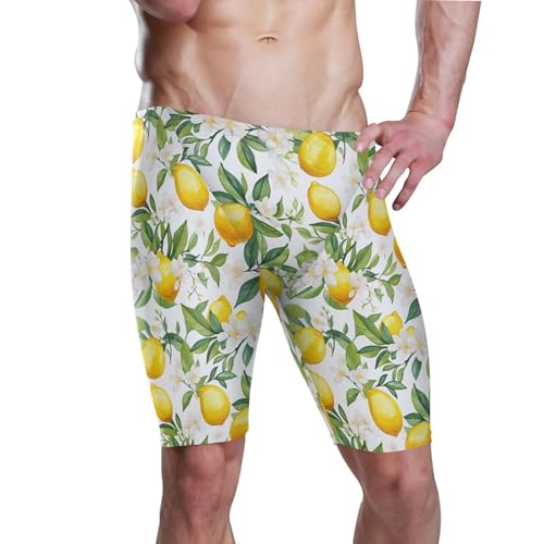 UMIRIKO Lemon Flowers Swim Jammers Swimsuit for Men XXL B0401762