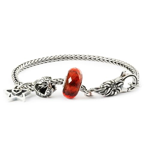 Trollbeads Abalorio de estrella de plata artesanal con borla de corazón 2