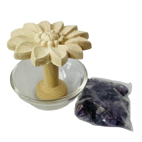 Difusor aromático eléctrico de madera con piedra natural