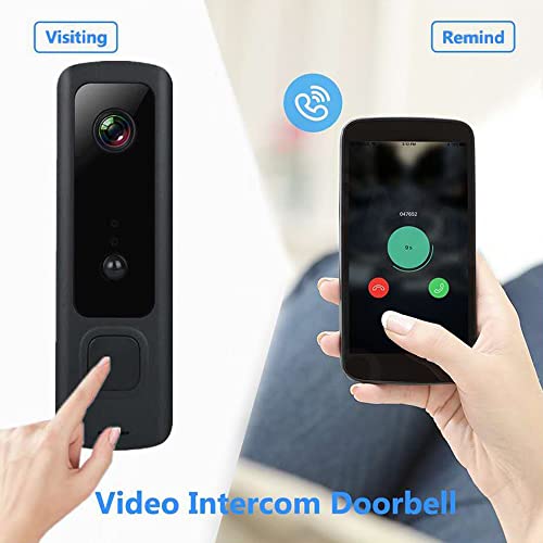oneyuan Campainha de vídeo sem fio 720P Visual em tempo real Intercom com campainha de vídeo Wi-Fi D