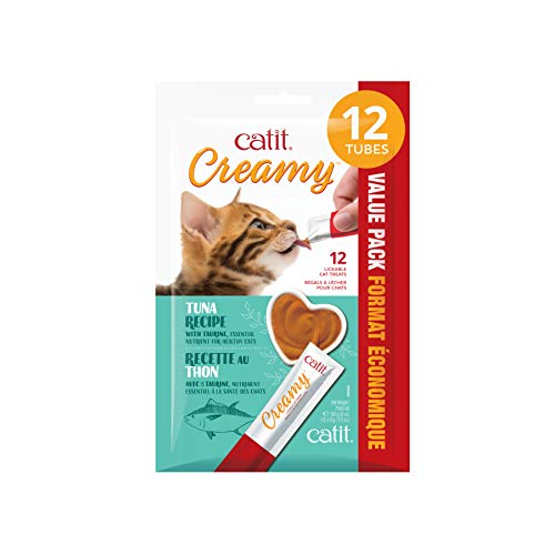 Catit Creamy Lickable Cat Treat, Tuna, 12 Pack, 44444,White,Large