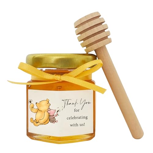 Image of 80PCS Classic Pooh Honey Jar Stickers for Baby Shower and Birthday Thank You Stickers Labels Winnie Party Decoration Supplies Dessert Food Decor