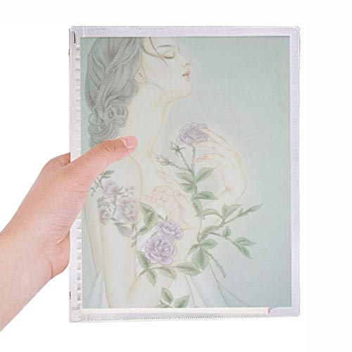 Carnet de notes de peinture chinoise rechargeable aux délicats motifs de fleurs violettes