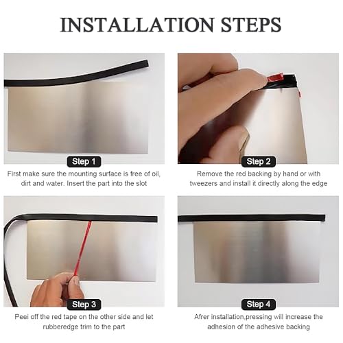 Aoyswuz Gummi Kantenschutz 5 M, Flexibler Kantenschutz Selbstklebend Größe 1,5 mm, Passform 0-2 mm für Bleche Glasscheiben Auto Blechschutzkante