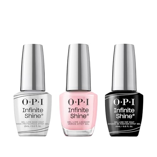 OPI Infinite Shine Set (3 x 15 ml): Base Coat + It’s a Girl + Gel-ähnlicher Top Coat – Gel-Look ohne UV – bis zu 11 Tage Halt – vegan – breiter ProWide Pinsel