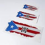 DXYMOO Puerto Rican Flag Map Frog Puerto Rico Sticker Car Styling Vinyl Tape Applique for Truck Motor Auto Window Tail 3PCS