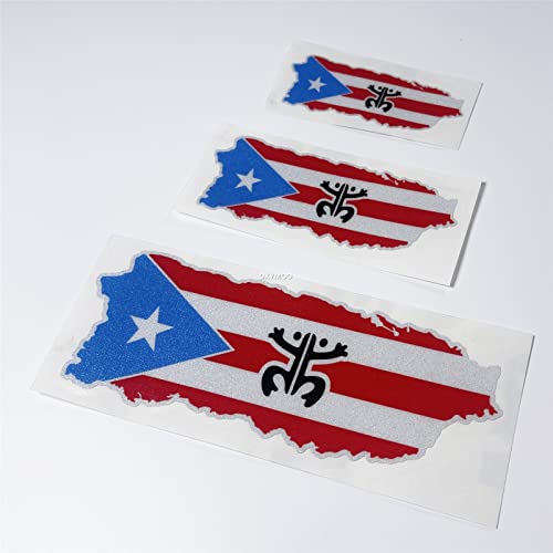 Image of Puerto Rican Flag Map Frog Puerto Rico Sticker Car Styling Vinyl Tape Applique for Truck Motor Auto Window Tail 3PCS