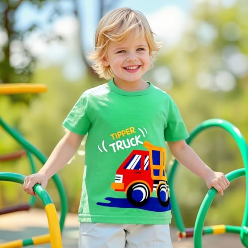 Image of DEEKEY Toddler Boys Shirts Short-Sleeve Little Kids t Shirts Boys' Tops, Tees & Shirts Graphic TEE Age for 2-7 Years 4-Pack