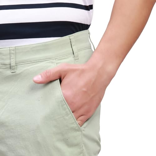 Image of Colorplus Nuvo Fit Cotton Nylon Blend Solid Piece Dyed Pattern Flat Front Casual Trouser
