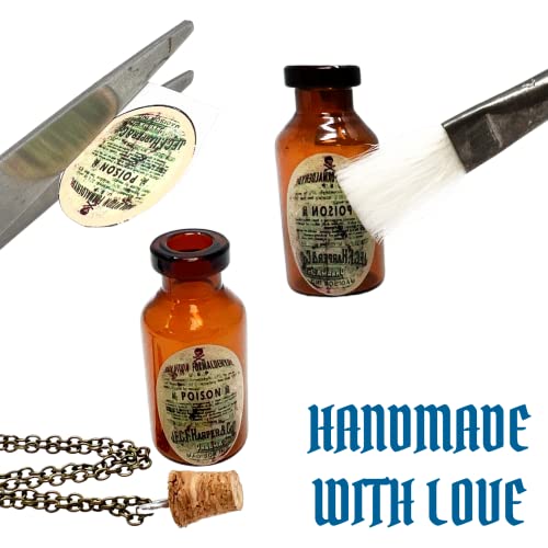 UMBRELLALABORATORY Goth necklace jewelry for women Steampunk Gothic Lolita costume accessories apothecary potion glass tiny jar bottle with handmade Halloween apothecary sticker2