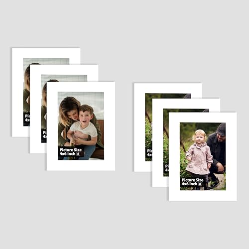 Image of Art Street Synthetic Wooden Set of 6 Wall Rectangular Photo Frames, Wall Hanging Picture Frame for Home, Living Room, Study Room Decor & Office Decor (Color: White, Size 4x6 Inch)