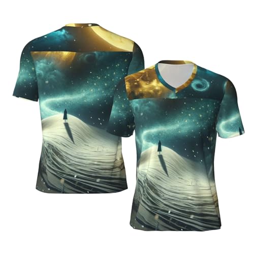 Stylish Athletic Sports Jersey Halloween-Moon-Snow Men's Rugby Jersey 4X-Large